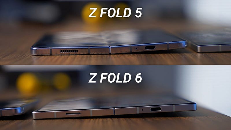 Close-up of the Z Fold6's display crease