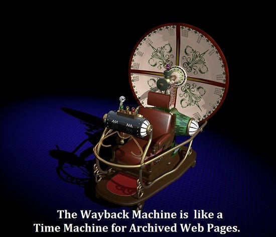 Illustration depicting the Wayback Machine's interface