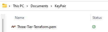 File path for the key pair in Windows