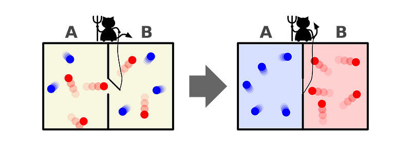 Maxwell's thought experiment illustration