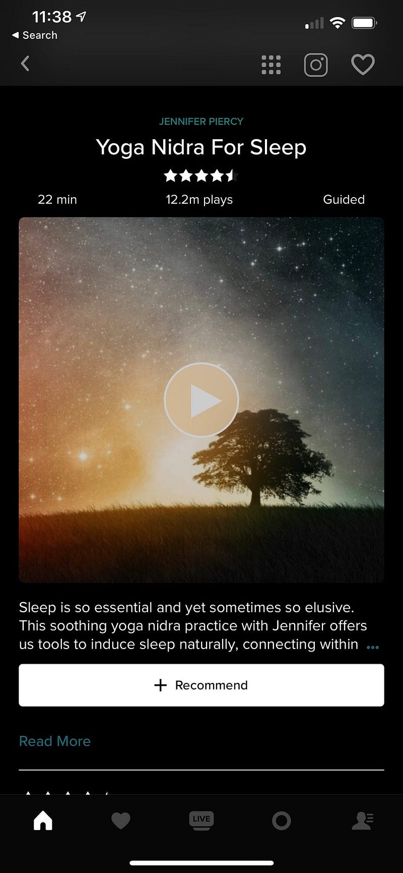 Yoga Nidra for Sleep meditation session on Insight Timer