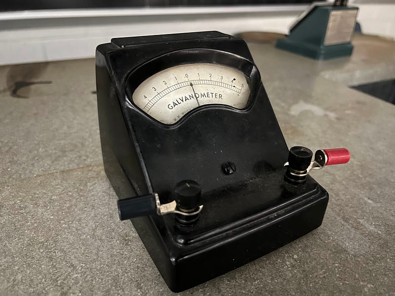 Galvanometer with coil and magnet mechanism