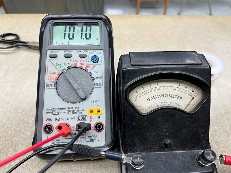 Measuring resistance of a galvanometer