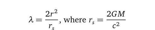 Schwarzschild radius equation