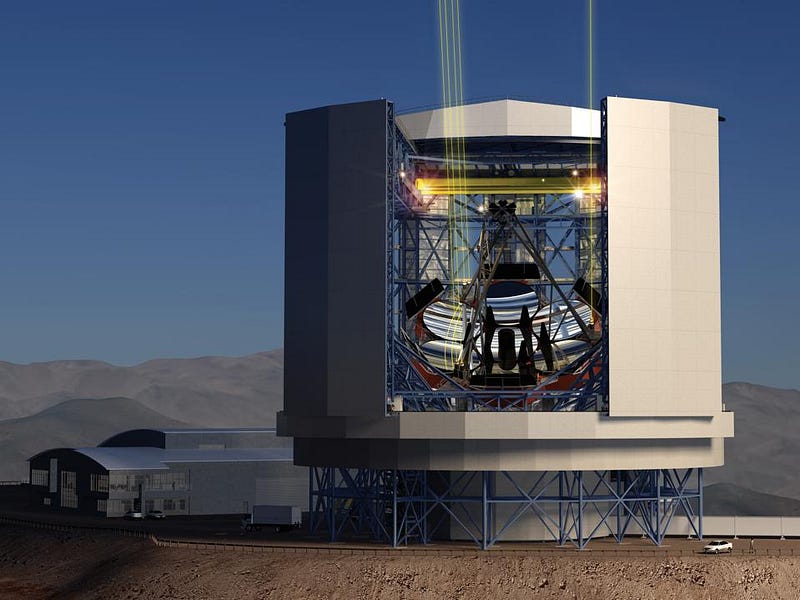 Side view of the Giant Magellan Telescope