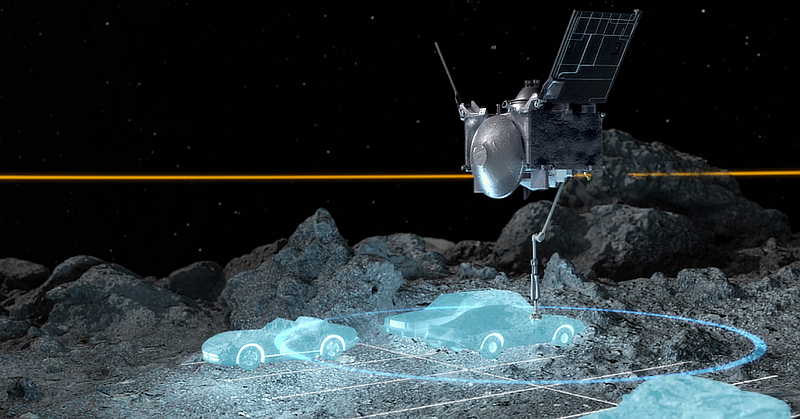 Visualization of OSIRIS-REx's TAG maneuver