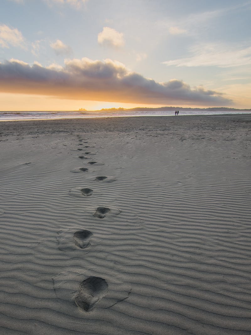 A peaceful sunset view during an evening walk