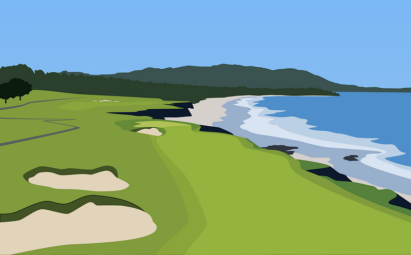 Golf course image created with PaintCode on M1