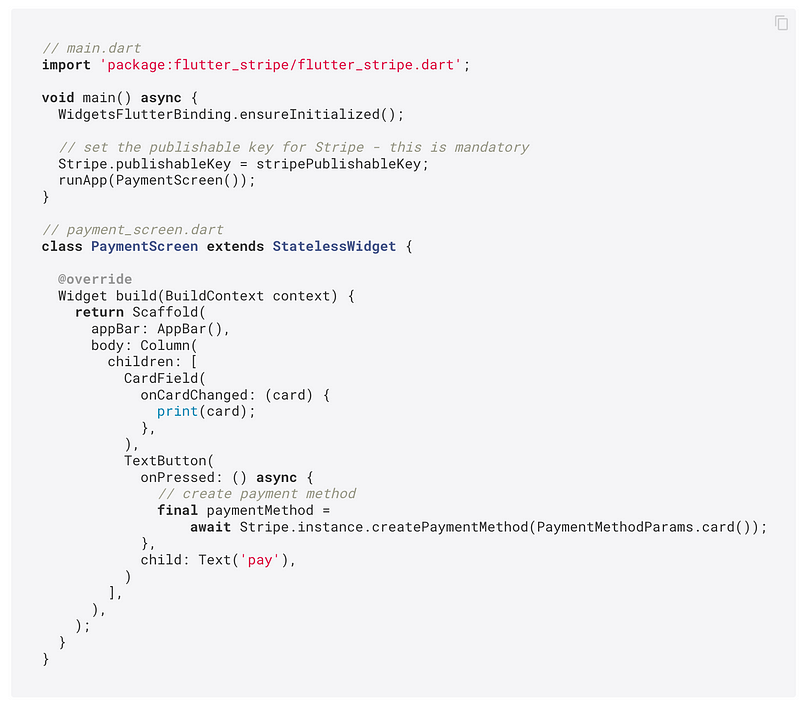 Stripe Payment Integration in Flutter