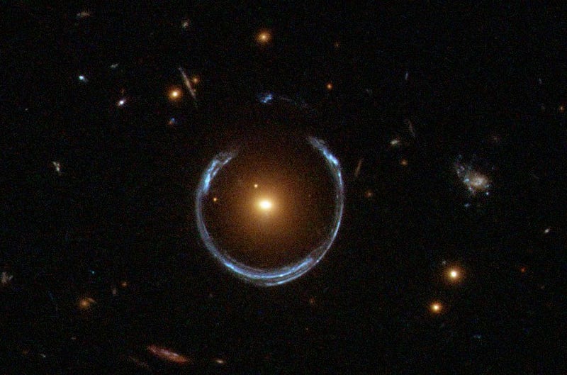 Einstein ring demonstrating light bending around a black hole