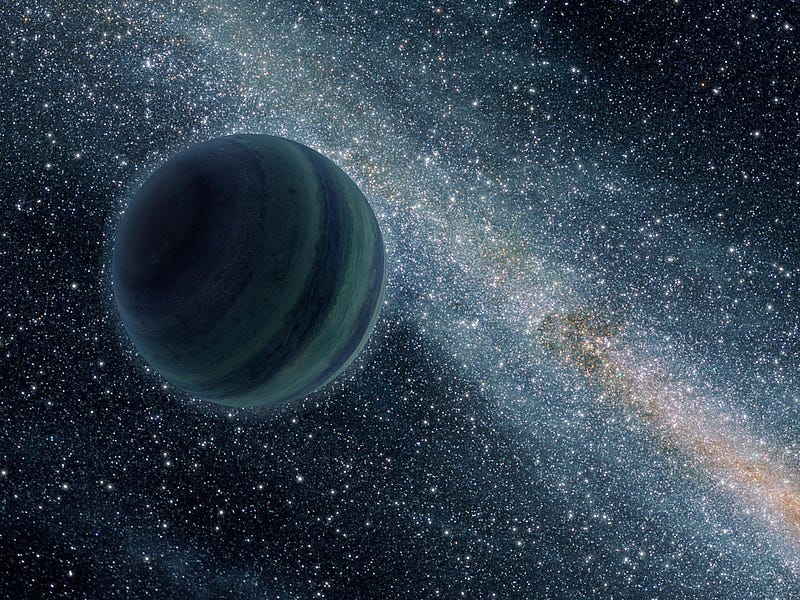 Artistic depiction of a rogue planet