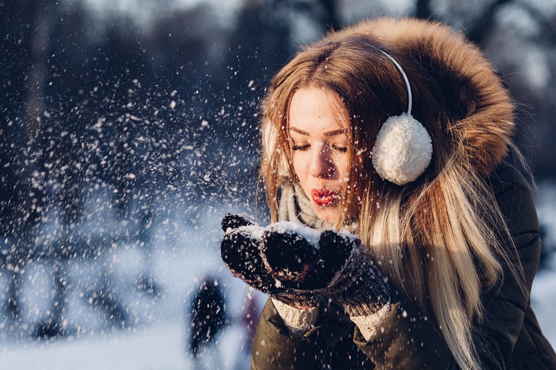 Woman bundled up in winter attire