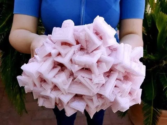 Pink salt crystal cluster from California's Pink Lake