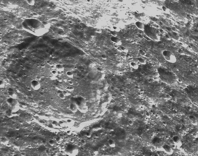 Detailed view of lunar craters captured by Orion