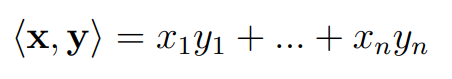 Dot product in vector space