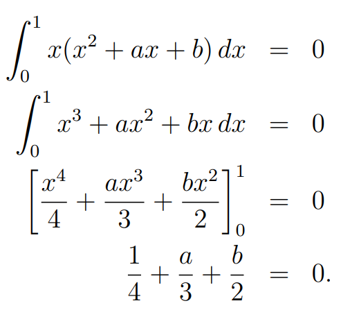 Calculation of the orthogonal polynomial