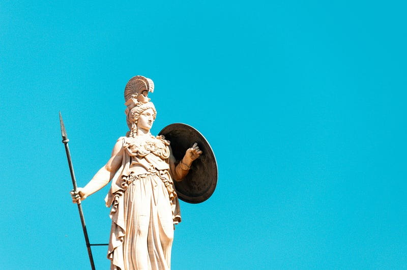 Athena, symbolizing wisdom and knowledge