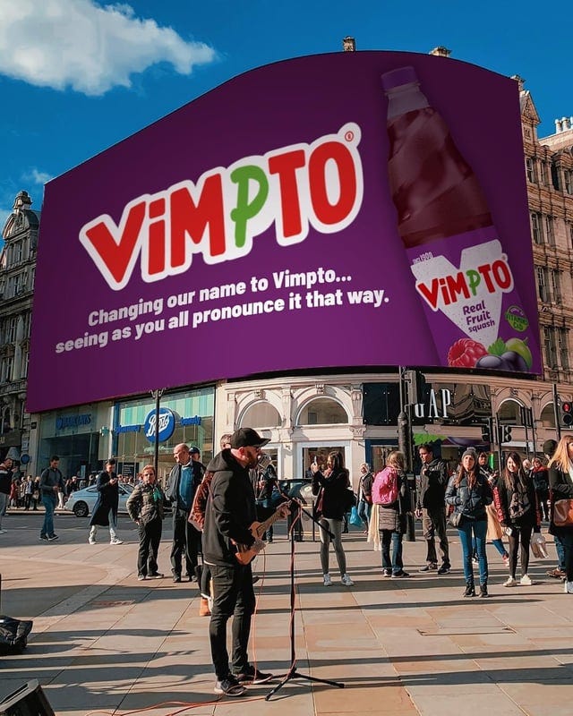 Vimto campaign advertisement